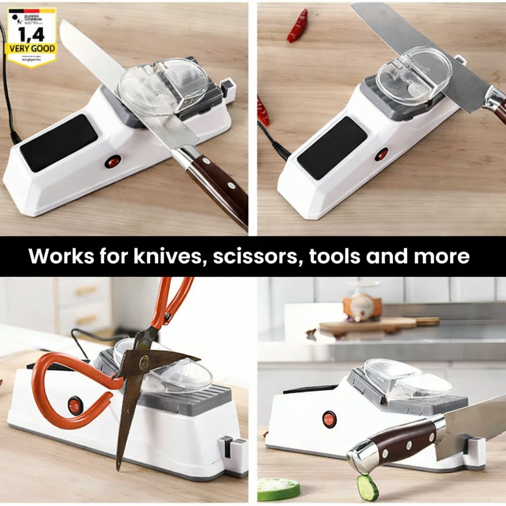 Knife Sharpener | Two-Stage Honing | Stable Guide Slots | Improved Cutting Efficiency