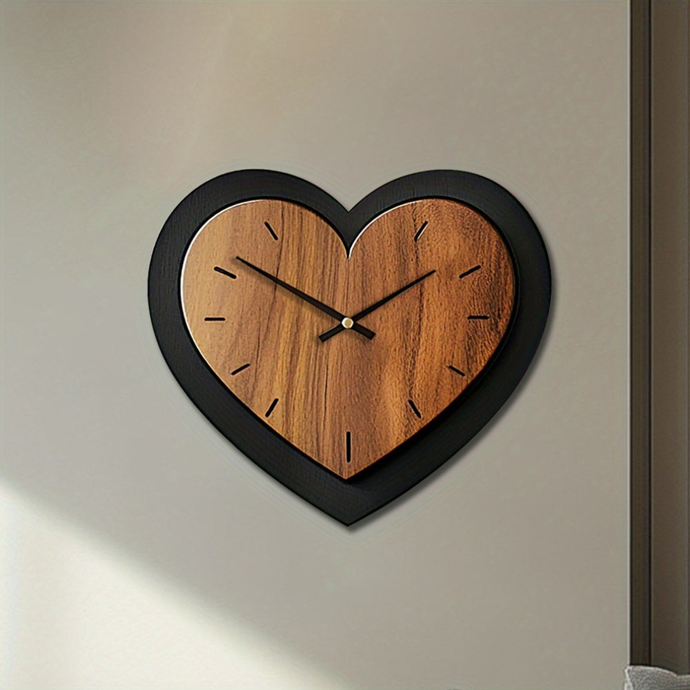 Heartfelt Elegance – Rustic Wooden Wall Clock