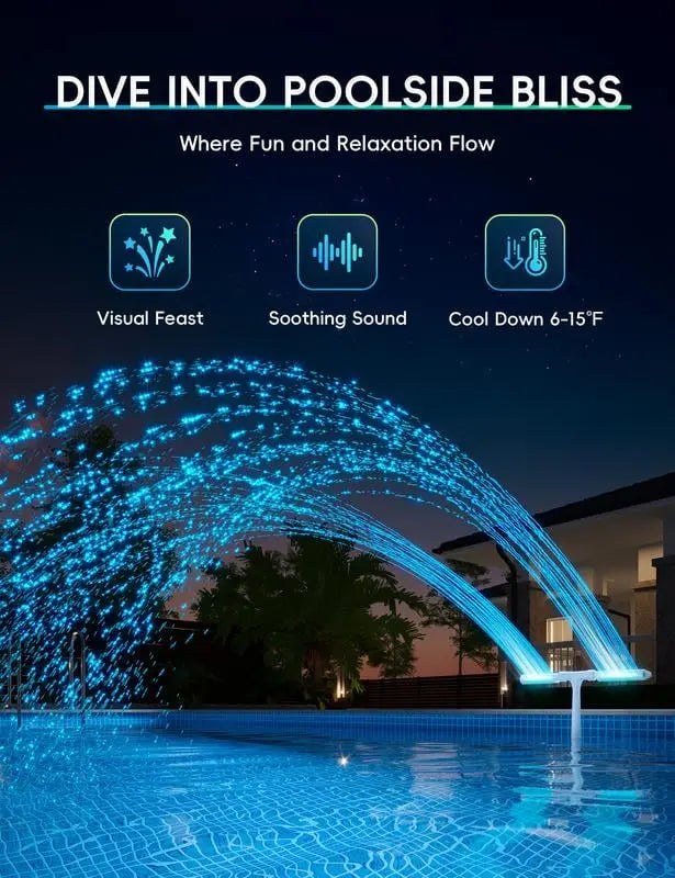 RadiantGlow™ — Turn Your Pool Into a Mesmerizing Oasis of Cool Mist and Magical Light