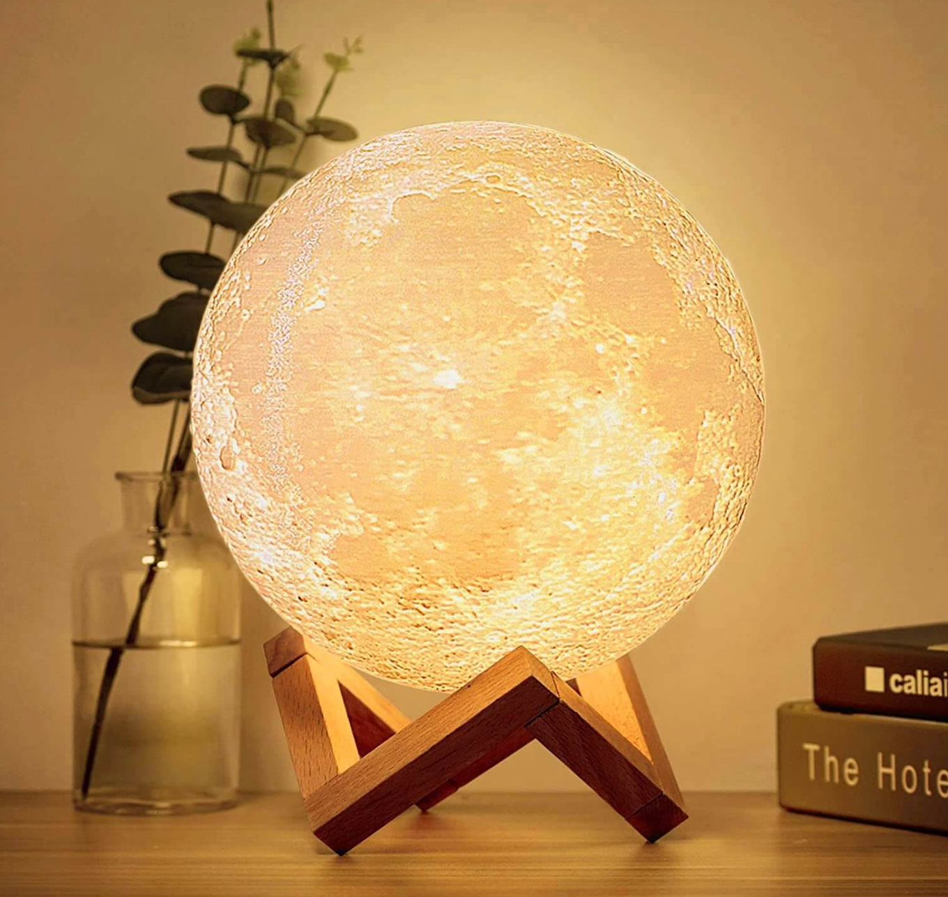 Wireless LED Rechargeable Table Lamp Magical Moon Lamp - Nightstand | Living Room Lamp