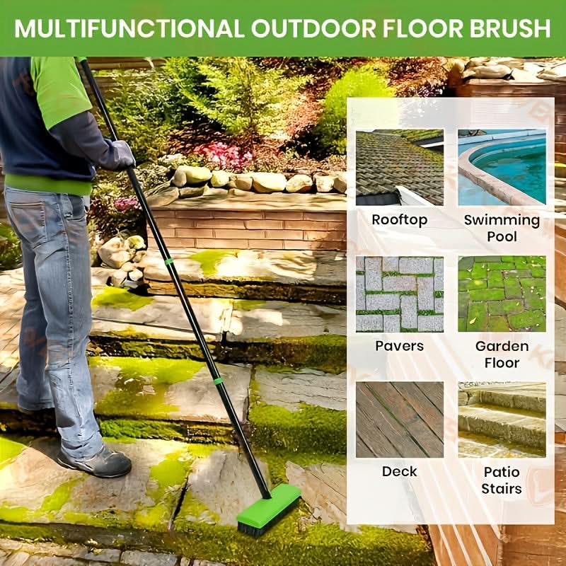 Telescopic 3-in-1 Wire Weeding Brush for Garden and Patio Cleanup