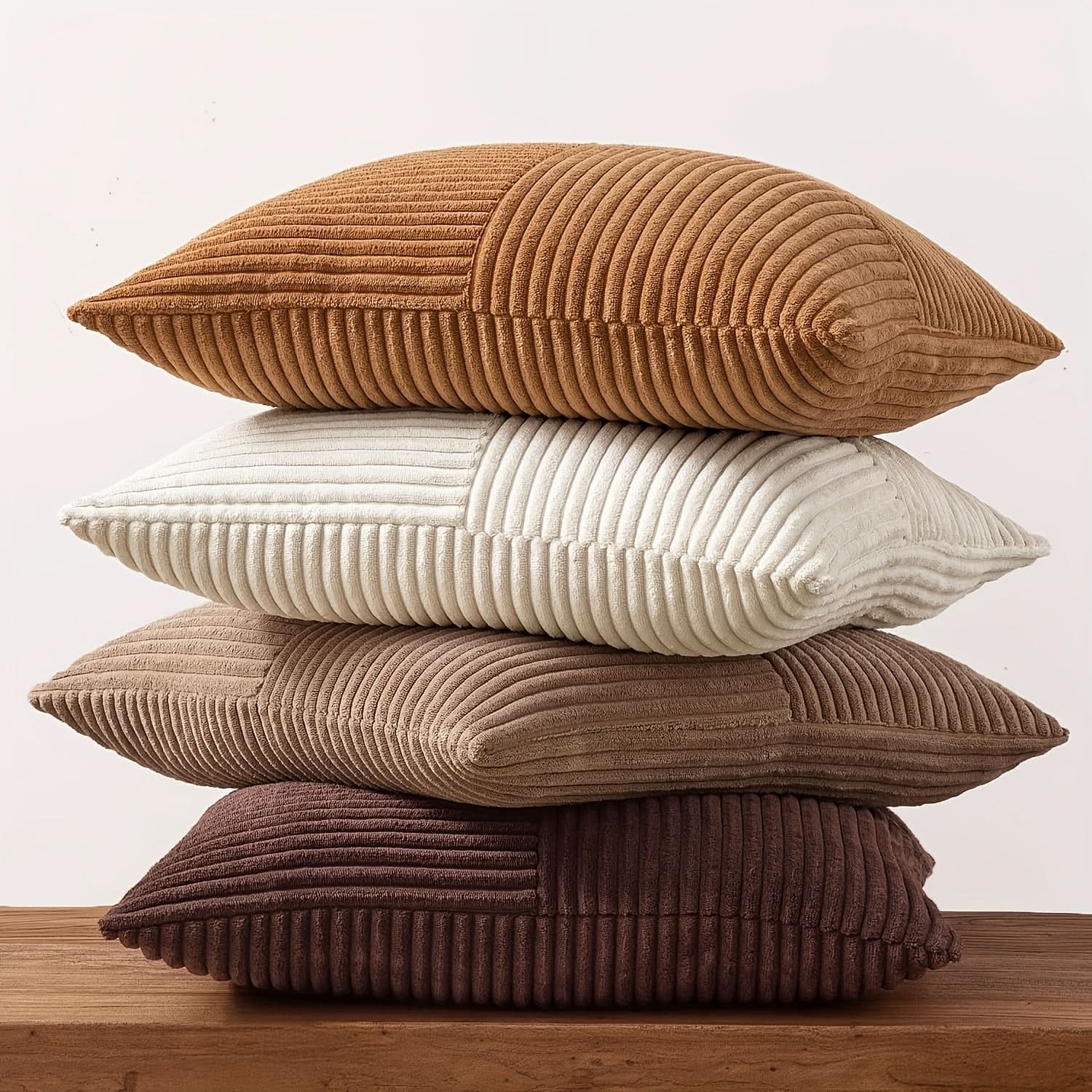 Retro Patchwork Pillow Covers in Corduroy Fabric