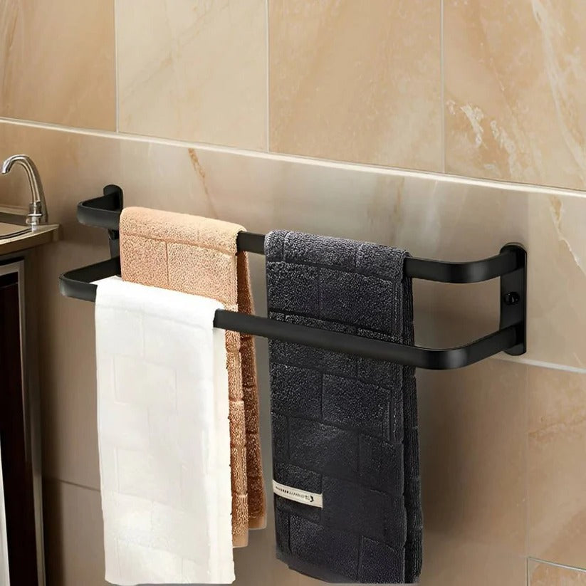 Vertical 2-3 Tier Bathroom Towel Organizer in Sleek Black