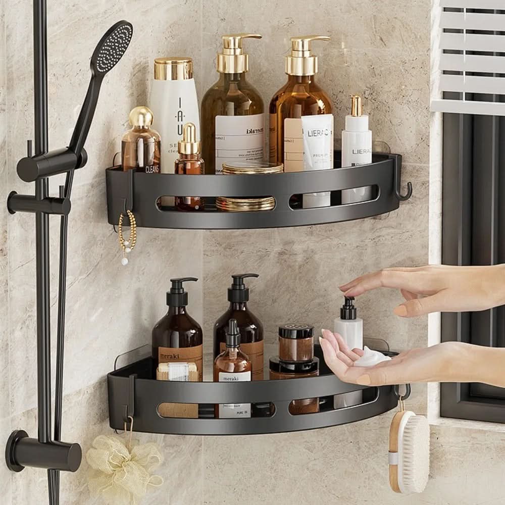 Adhesive Shower Shelf Organizer – No Drill Installation