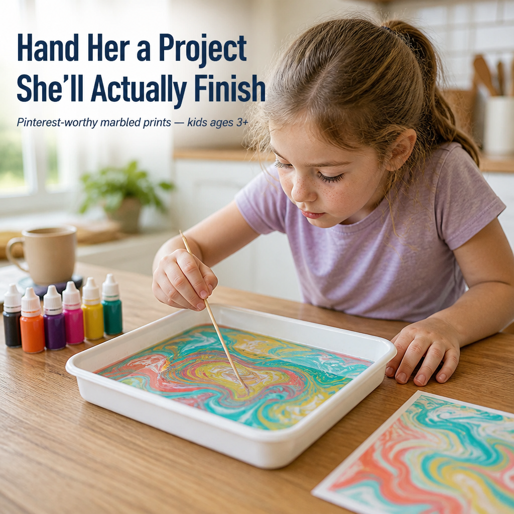 SplashMuse™ Marbling Paint Kit — Swirl, Lift & Display Genuine Marbled Prints Kids Create Themselves