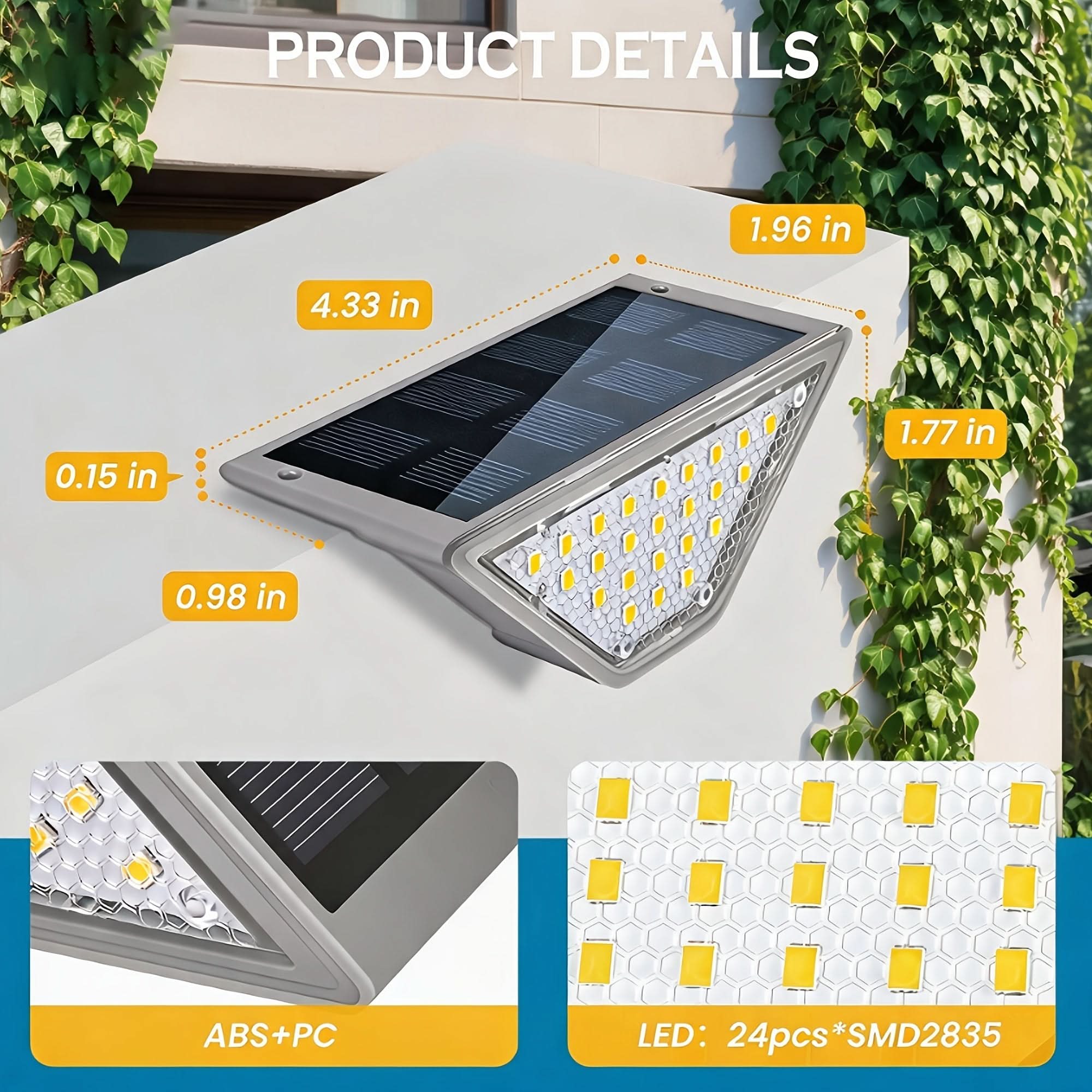 LED Outdoor Step Lights with Solar Power for Pathway Illumination