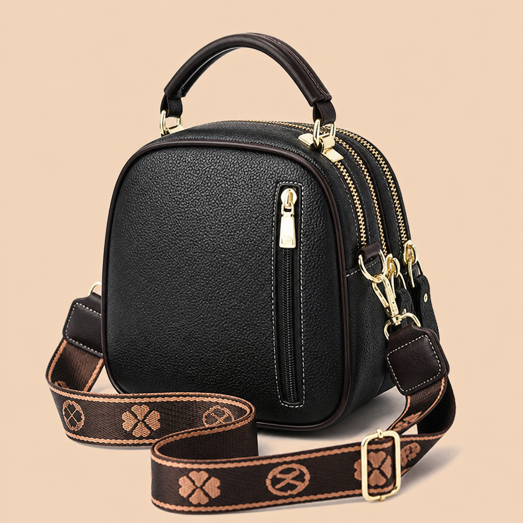 VieraBelle™ – Compact Crossbody Bag with Bold Patterned Strap