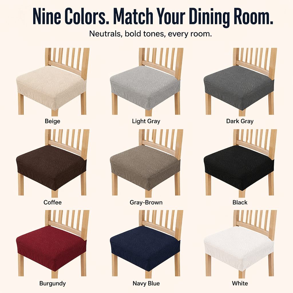 SlipGuard™ Jacquard Chair Covers — Protect Each Chair Against Spills, Stains & Sticky Fingers