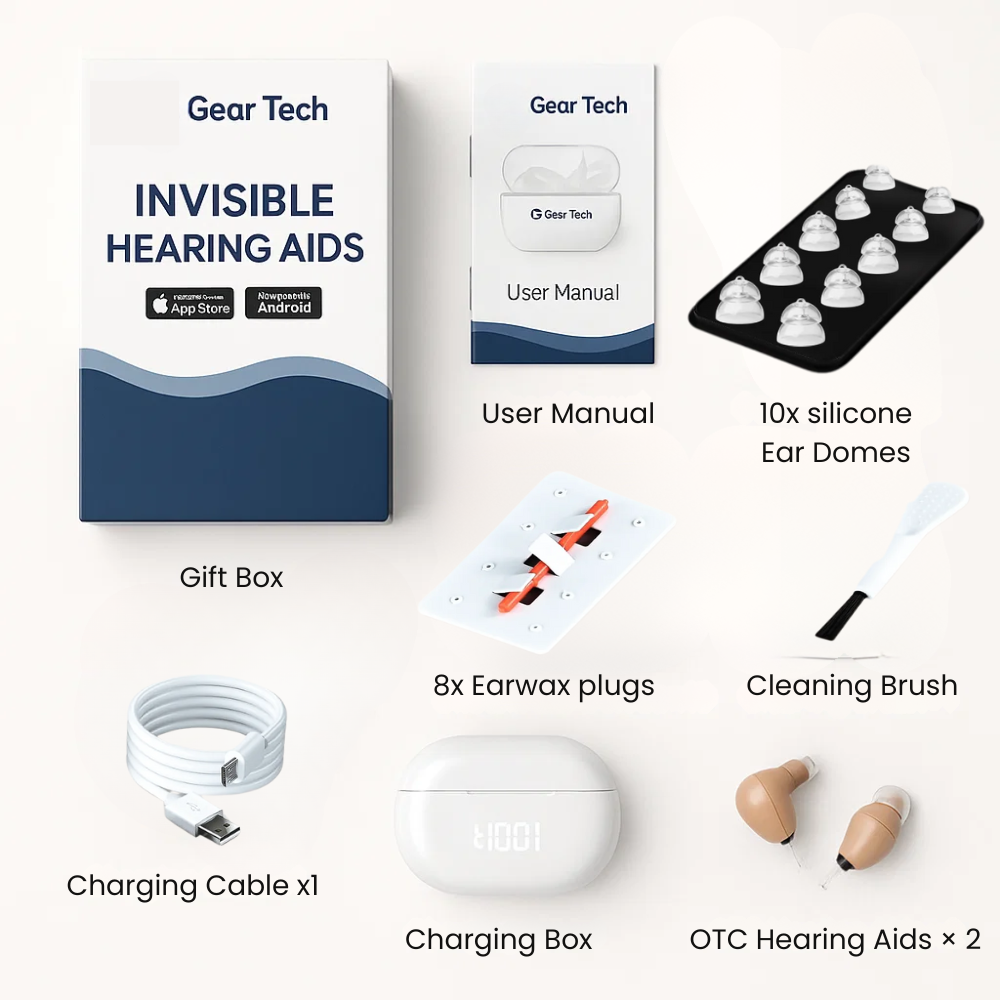 Smart Bluetooth Hearing Aids with App Control - No Prescription Needed