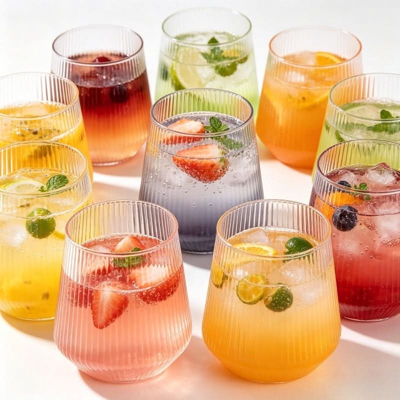 14-Piece Unbreakable Plastic Glass Set for Stylish Party Drinks