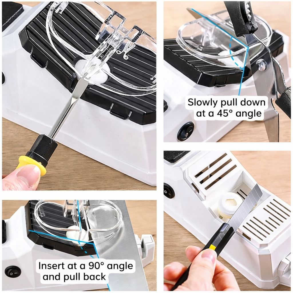 Knife Sharpener | Two-Stage Honing | Stable Guide Slots | Improved Cutting Efficiency