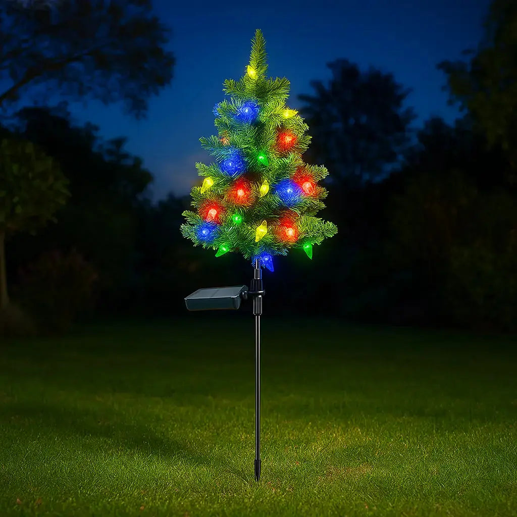 Weather-Resistant Solar Christmas Tree — Dazzlingly Beautiful for Snowy Winter Days