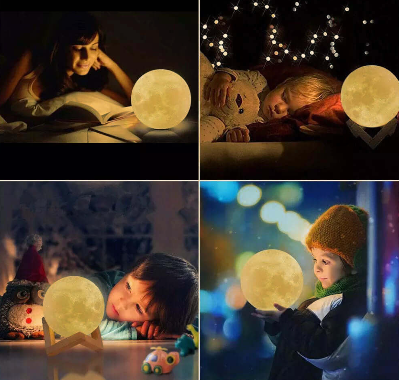 Wireless LED Rechargeable Table Lamp Magical Moon Lamp - Nightstand | Living Room Lamp
