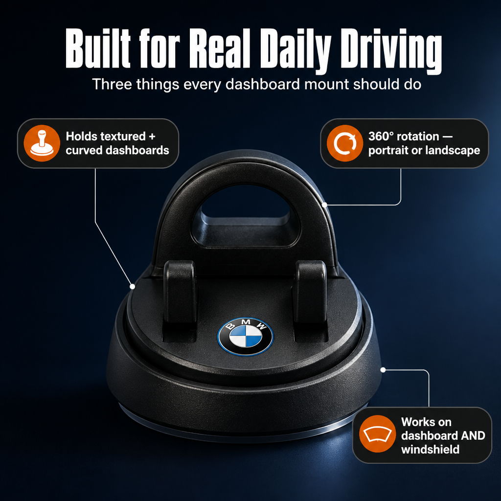 LumaRide™ — Attach Your Phone in Seconds Using Your Car's Emblem | 30-Day Guarantee