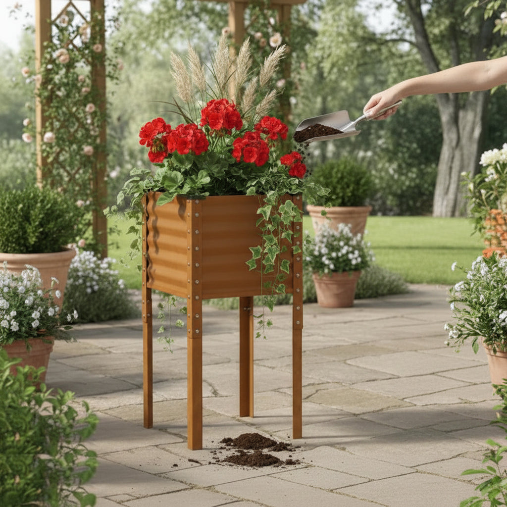 SturdySteel – Weather-Resistant Elevated Planter
