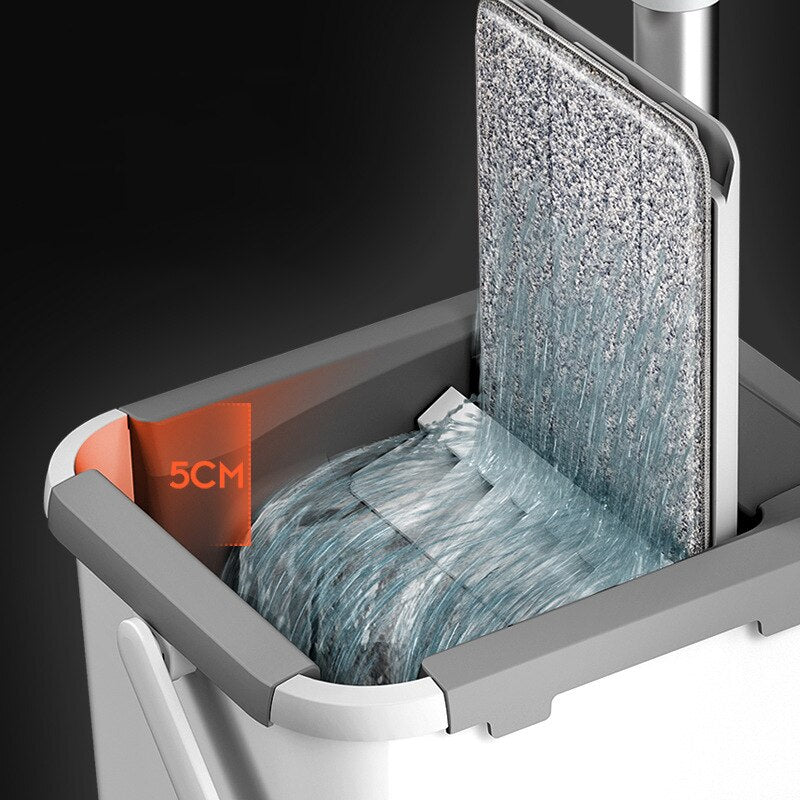 Versatile 360° Cleaning Mop and Bucket Combo with Microfiber Cloths