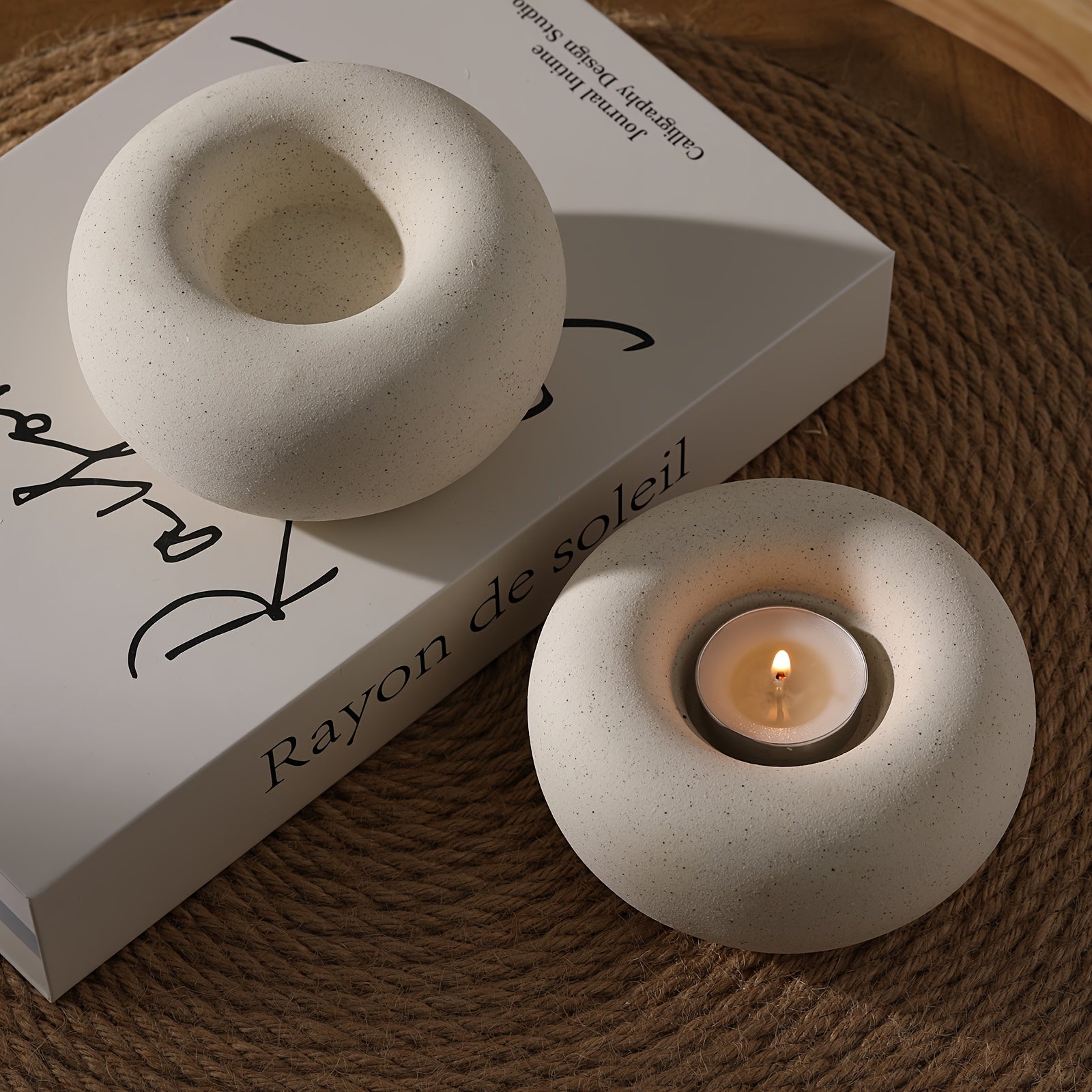 Elegant White Ceramic Candle Holder for Stylish Decor
