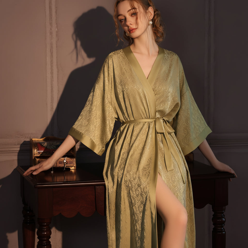 Starlit Serenity - Chic Satin Robe for Women