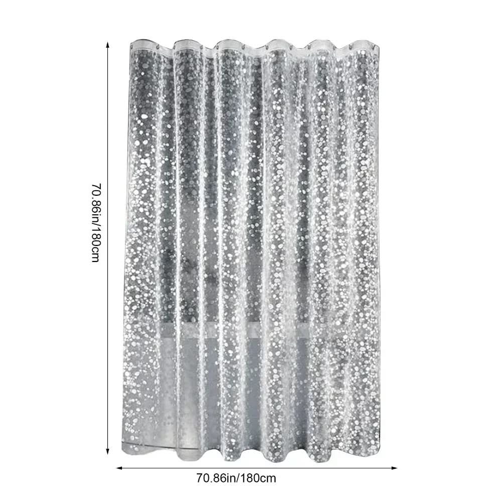 Transparent Waterproof Shower Curtain with Pebble Pattern