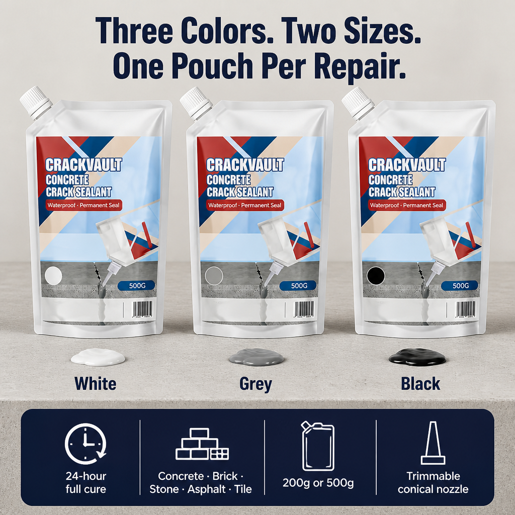 CrackVault™ — Seal, Fill & Waterproof Concrete Cracks in Less Than 10 Minutes