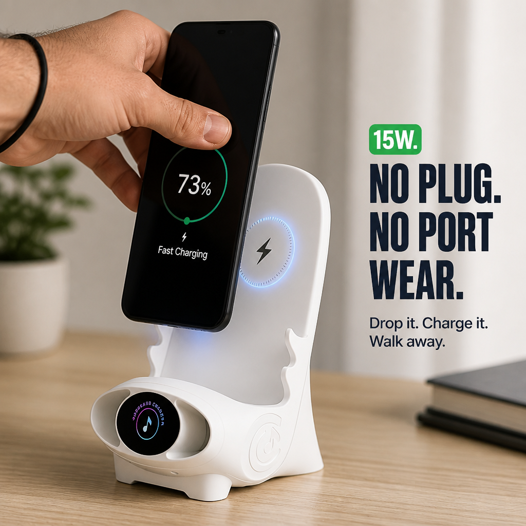 PowerPad Pro™ — Cradle, Charge, and Boost Your Phone All in One Compact Stand