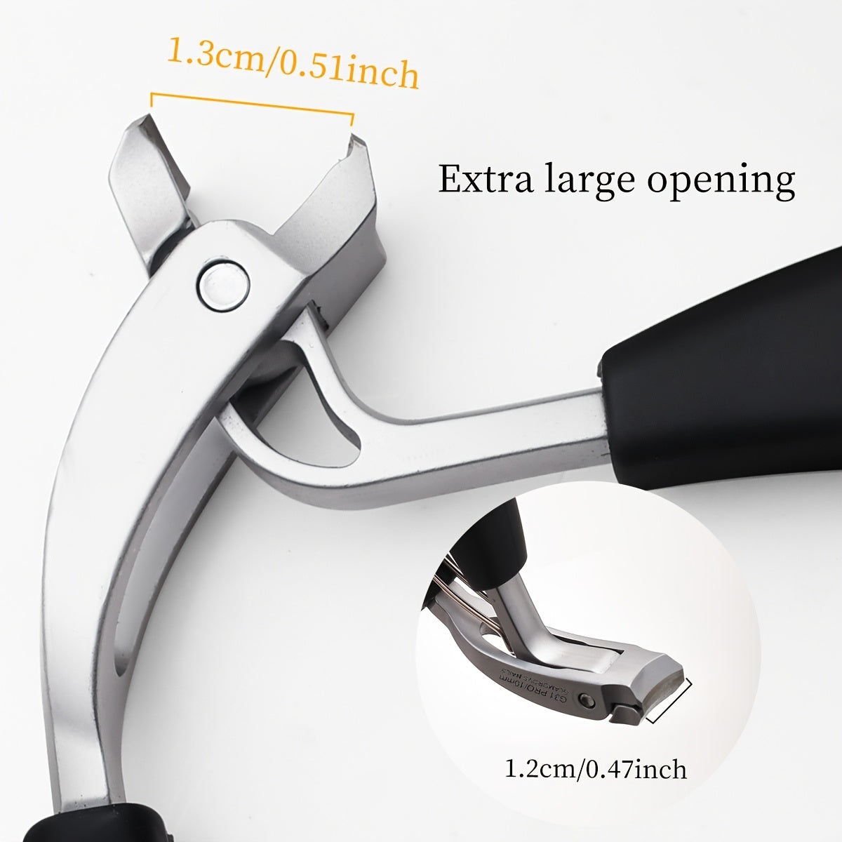 PrecisionPlus - 1pc Ergonomic Long Handle Nail Clippers in Stainless Steel