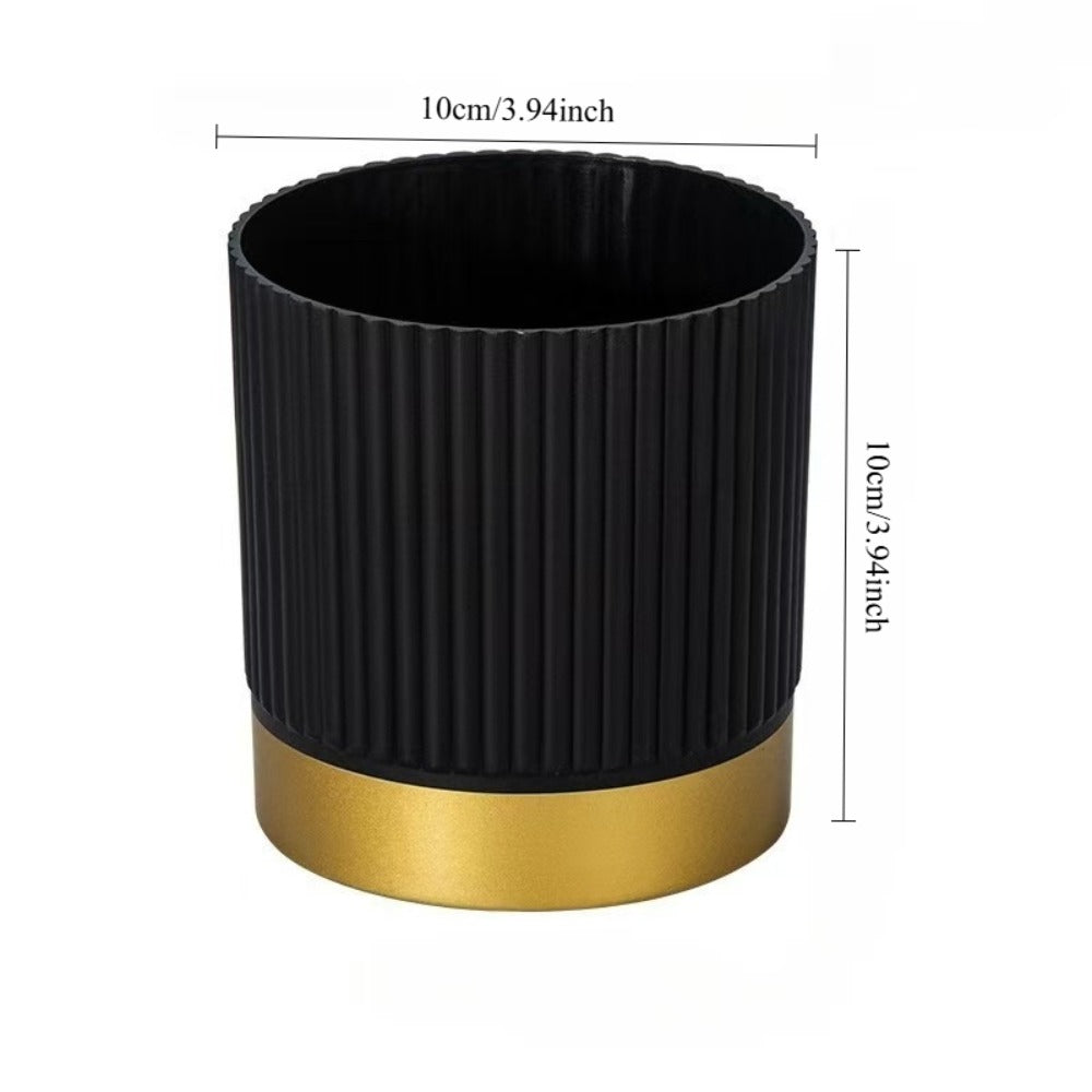 Chic Striped Planter for Stylish Indoor Greenery