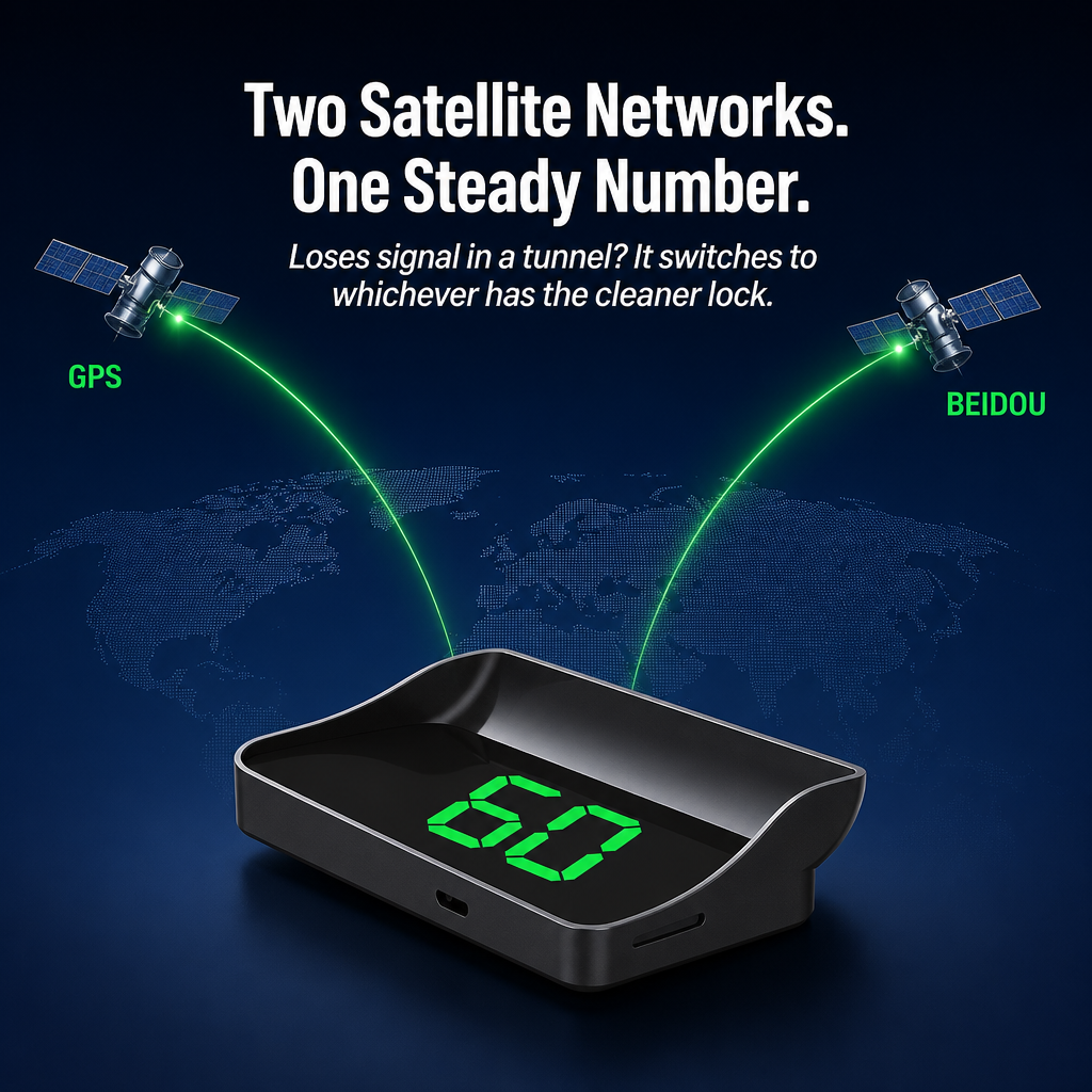 DriveSure™ GPS HUD — Display Your Actual Speed in HD Right on Your Windshield
