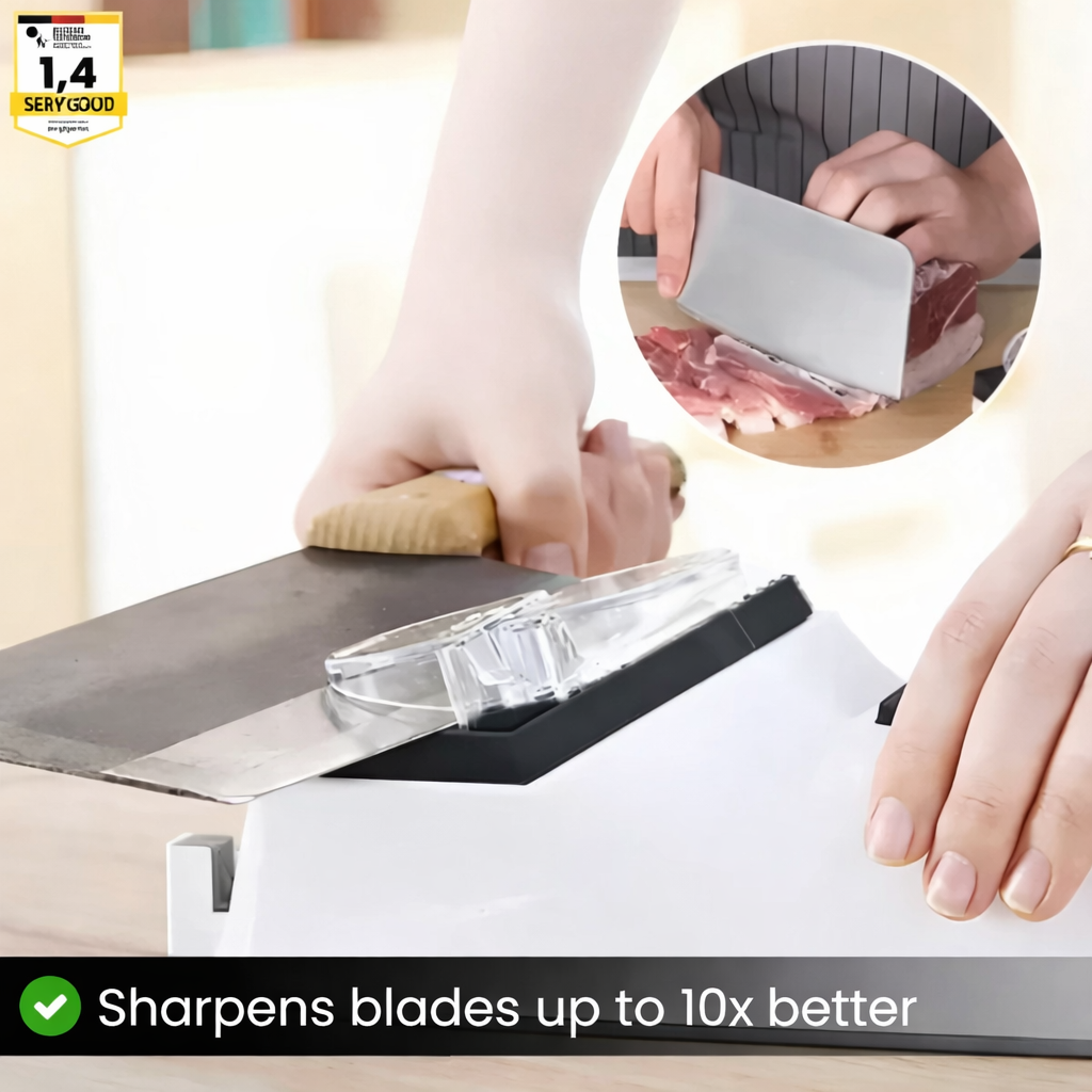 Knife Sharpener | Two-Stage Honing | Stable Guide Slots | Improved Cutting Efficiency
