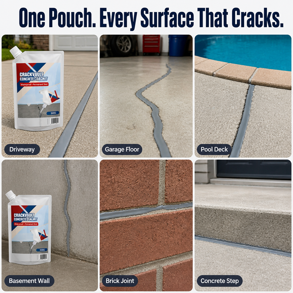 CrackVault™ — Seal, Fill & Waterproof Concrete Cracks in Less Than 10 Minutes