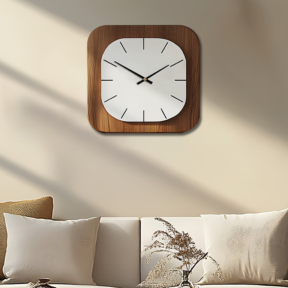 Charming Square Timber Wall Clock for Elegant Interiors