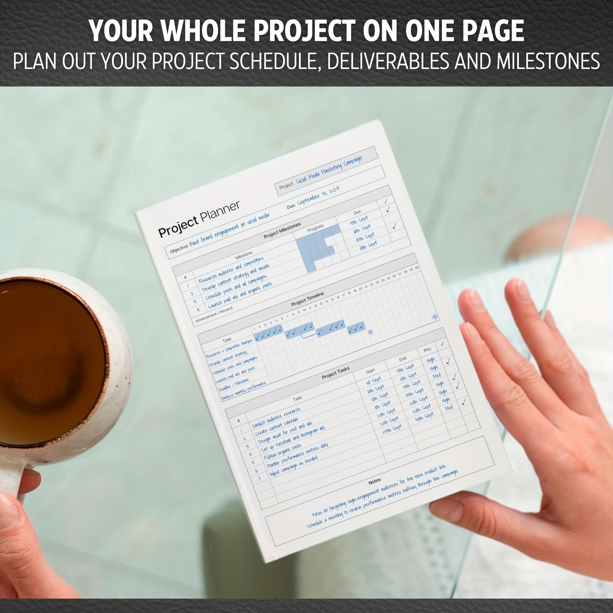 Project Mastery - 50-Sheet Planning Journal for Effective Time Management