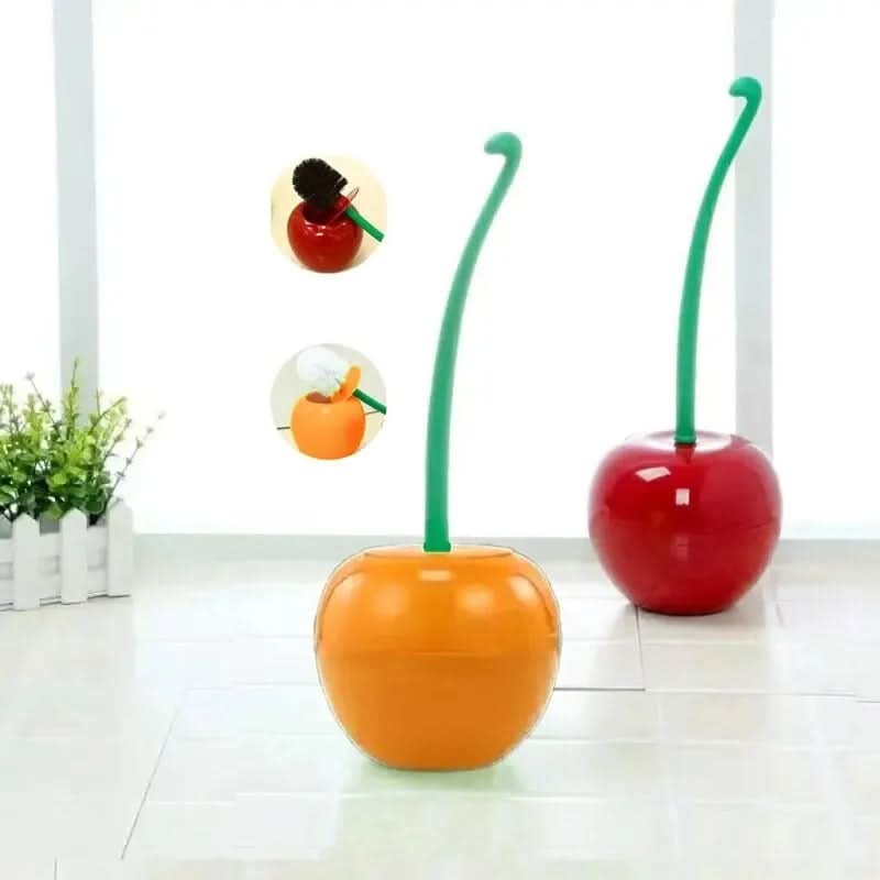 Cherry-Shaped Toilet Brush Holder Set