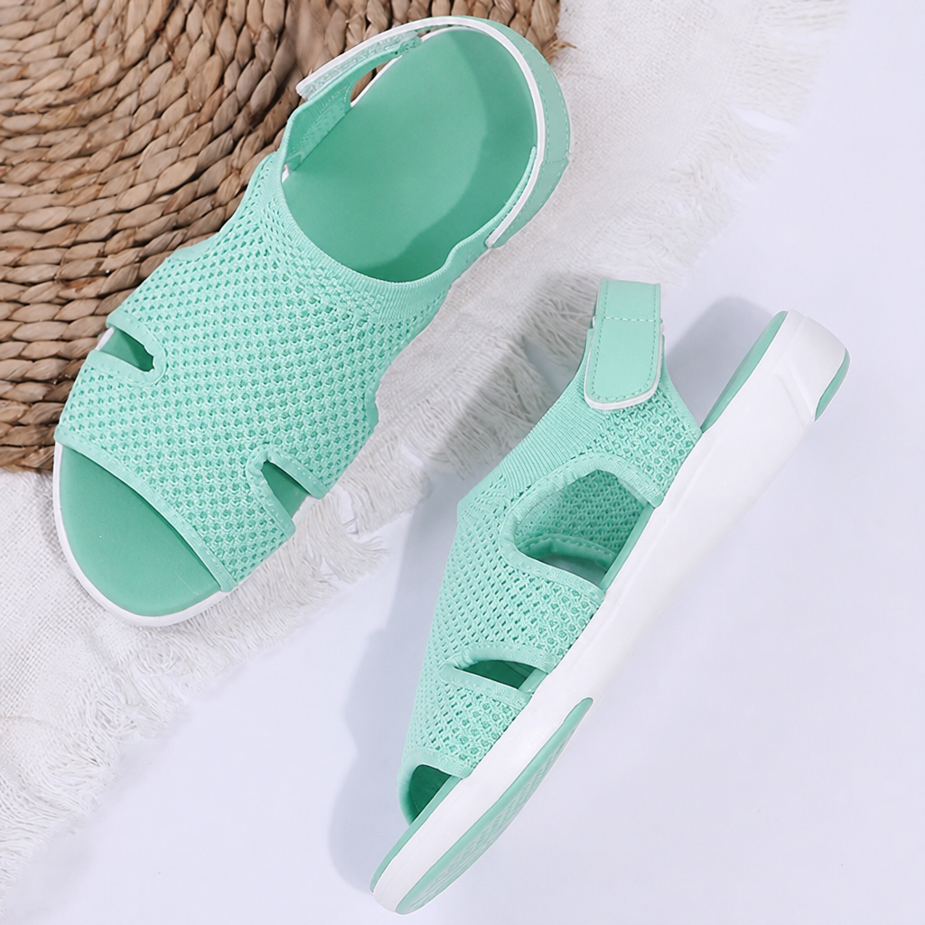 AeroLuxe™ – Padded Mesh Slingback Sandals with Velcro Closure