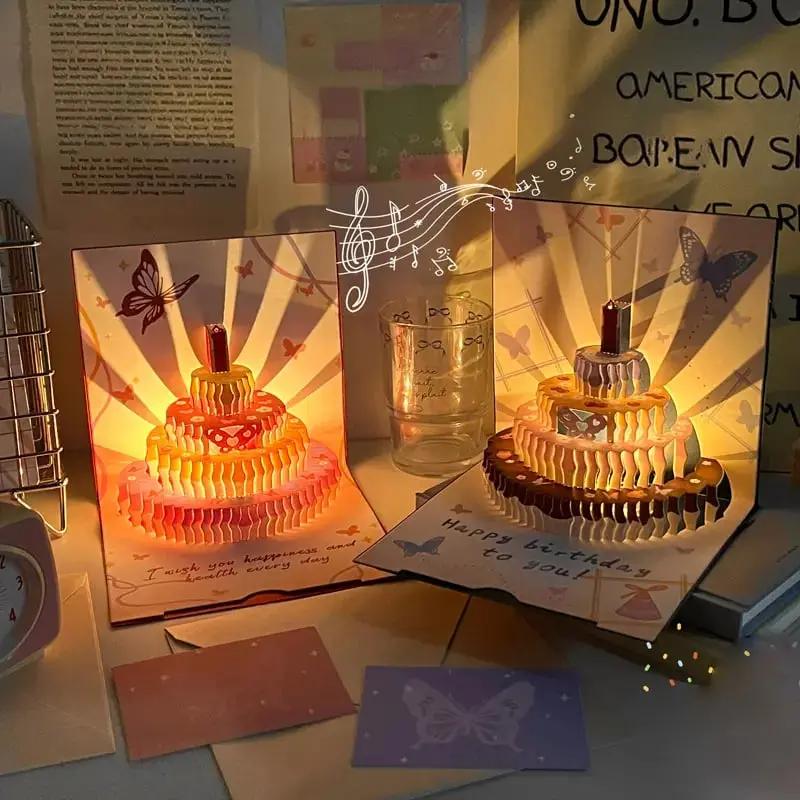 Handcrafted 3D Birthday Card with Music and LED Lighting