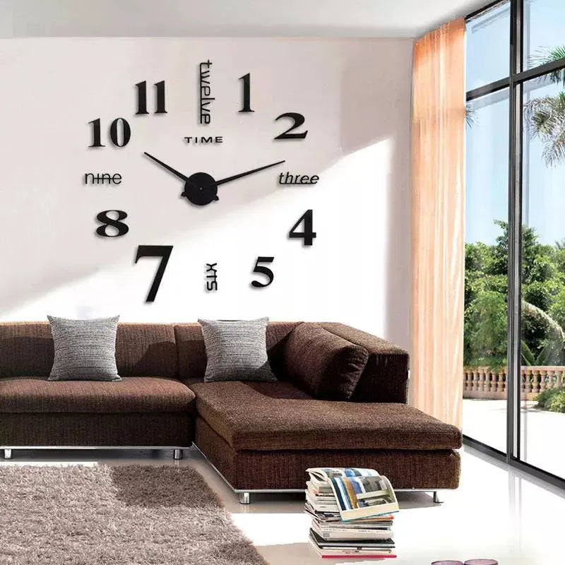 Modern 3D Wall Clock with DIY Numbers