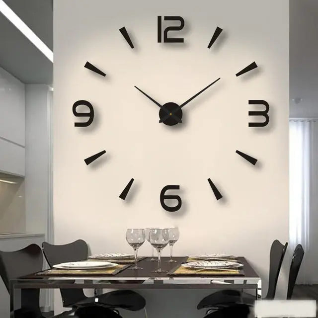 Modern 3D Wall Clock with DIY Numbers