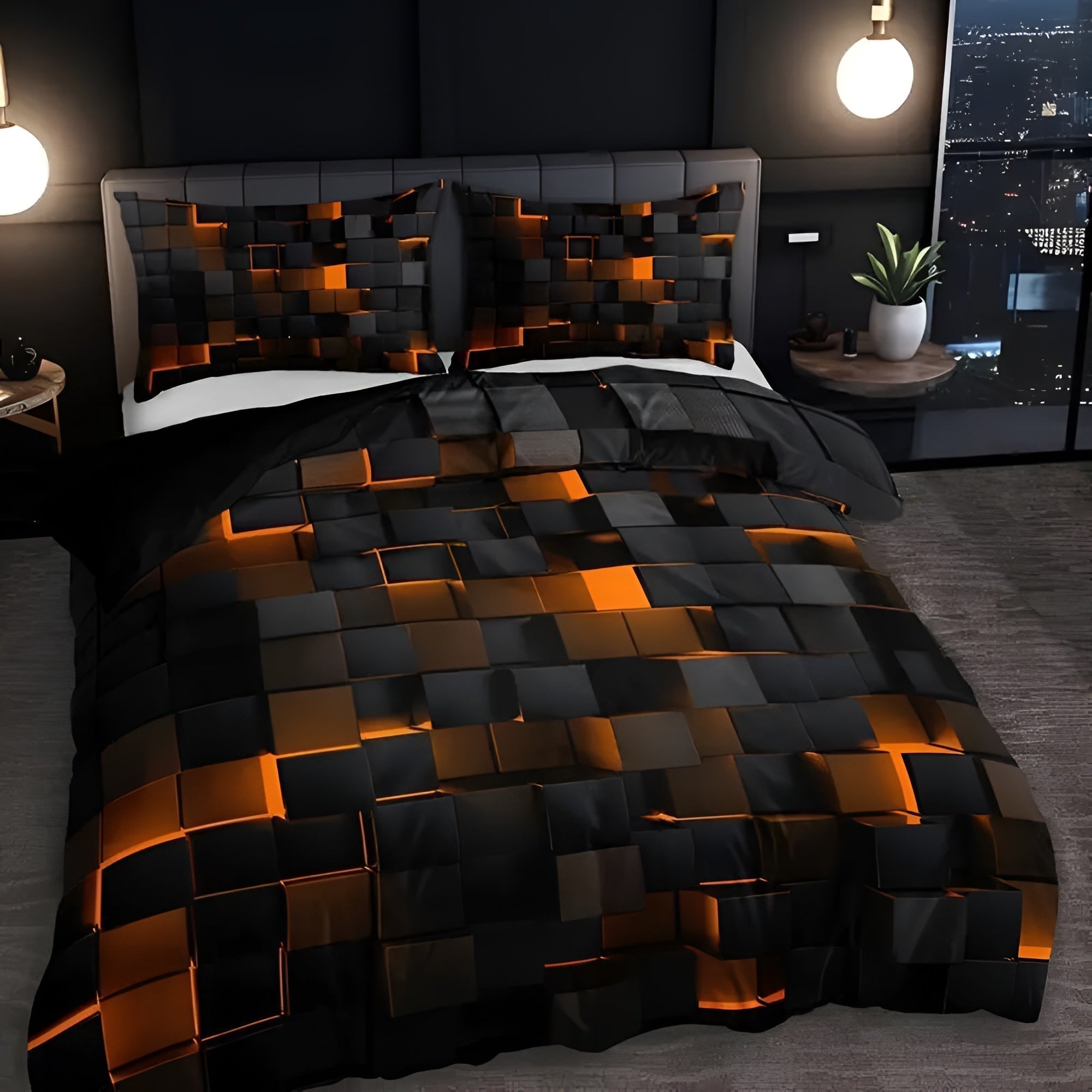 Futuristic 3D Comfort Bedding Set for Gamers