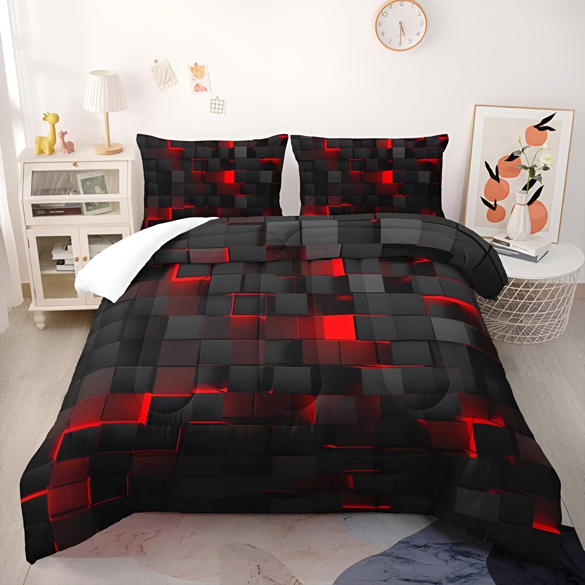 Futuristic 3D Comfort Bedding Set for Gamers