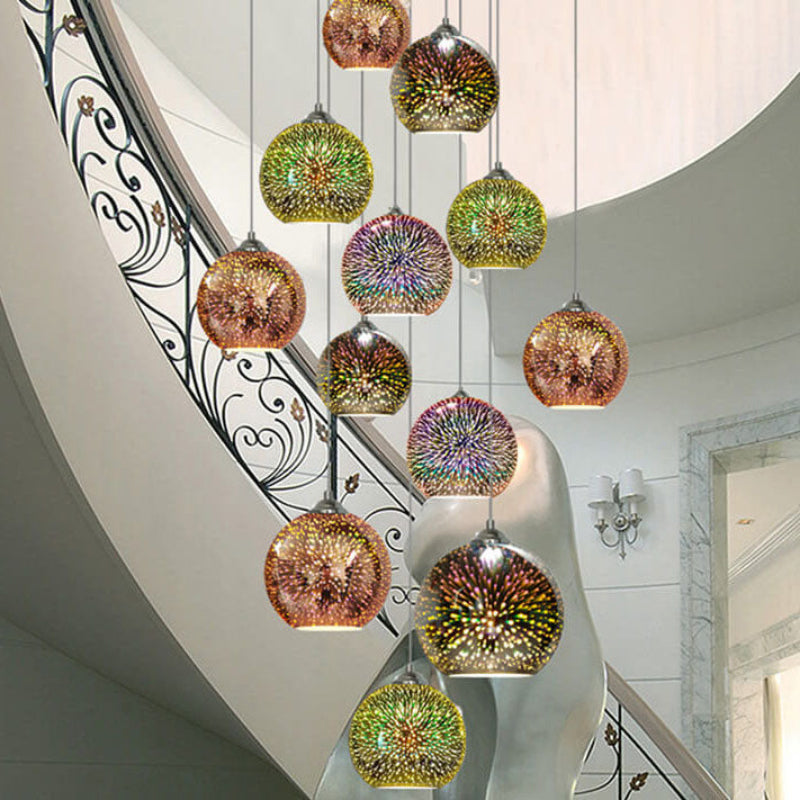 Illuminated Glass Dome Pendant Light - Versatile Hanging Fixture