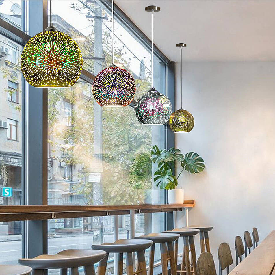 Illuminated Glass Dome Pendant Light - Versatile Hanging Fixture