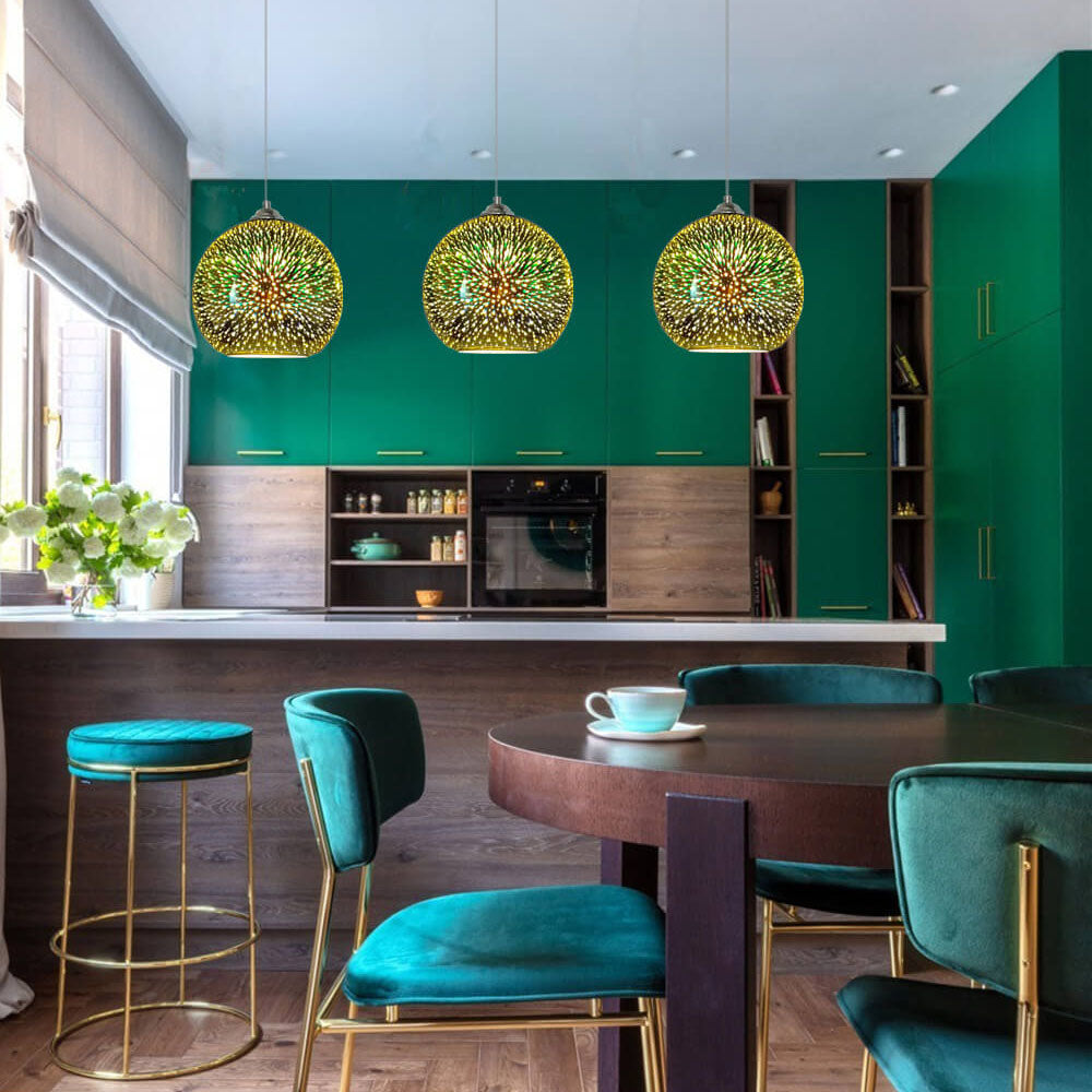 Illuminated Glass Dome Pendant Light - Versatile Hanging Fixture
