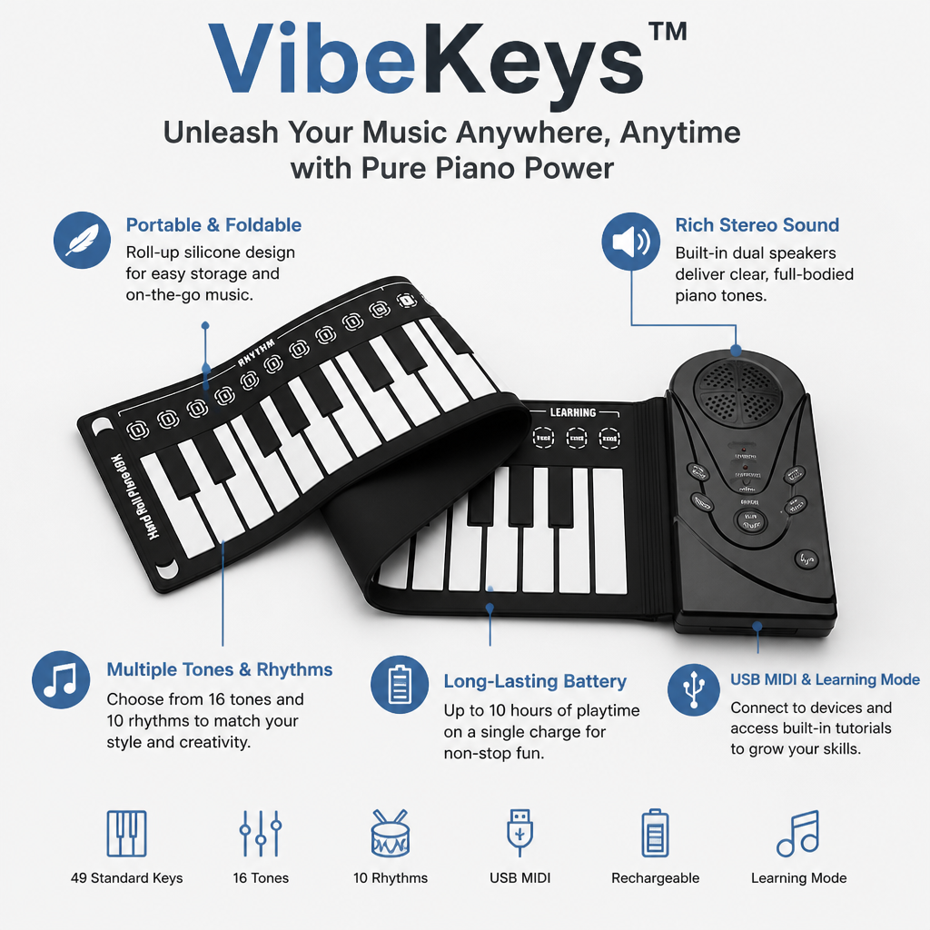 VibeKeys™ — Unleash Your Music Anywhere, Anytime with Pure Piano Power