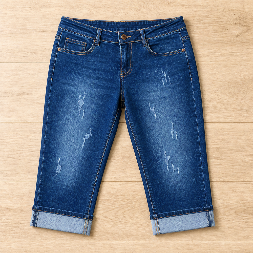 ArdenVibe™ Distressed Capris — Embrace Every Curve with Effortless Edge and All-Day Comfort