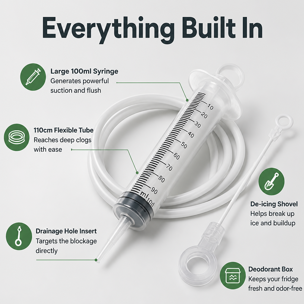 DrainEase™ — End Fridge Leaks and Stale Smells for Good