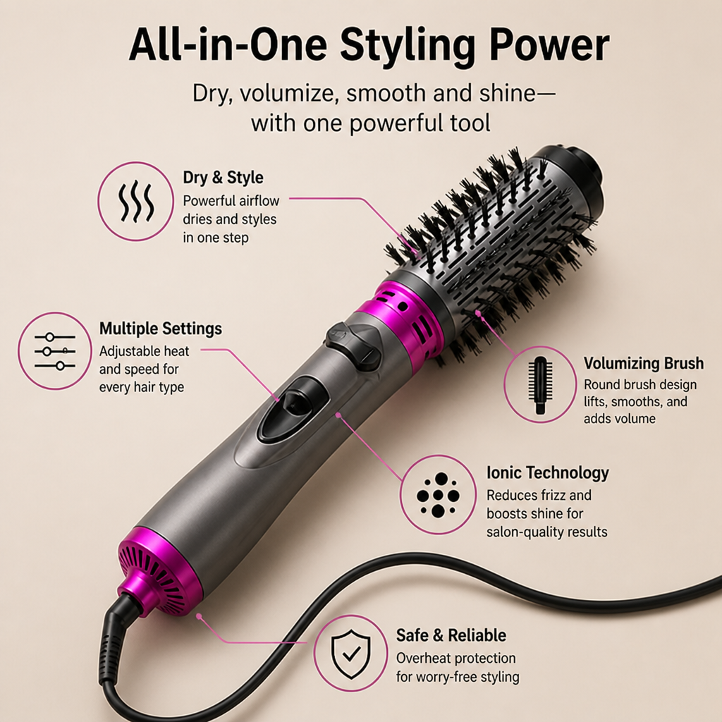 Vívora™ AirStyler — Dry, Smooth & Add Salon Volume in One Pass