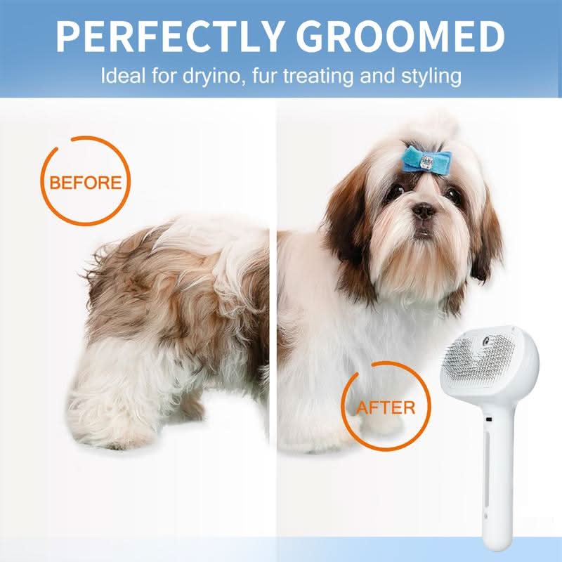 Relaxing Pet Grooming Brush with Hassle-Free Hair Removal