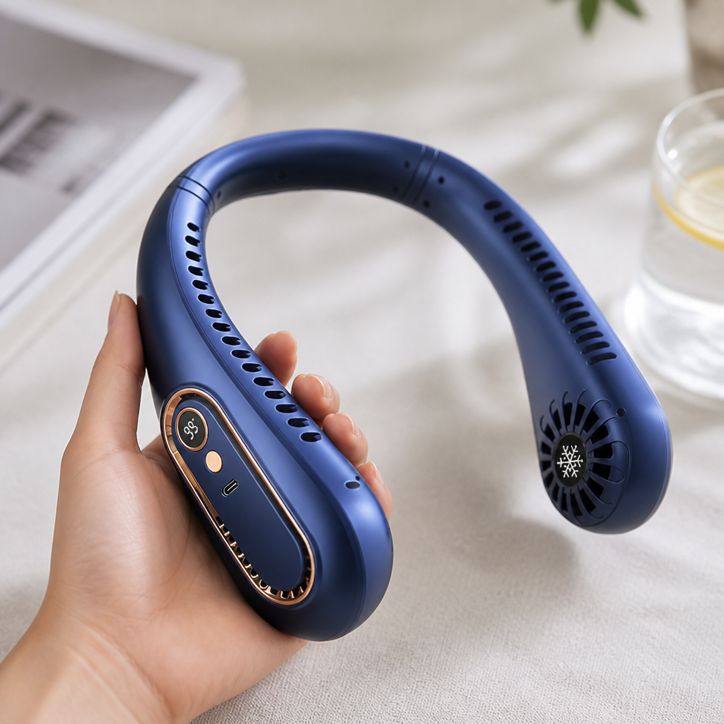Blade-Free & USB-Rechargeable Neck Fan (5-Speed)