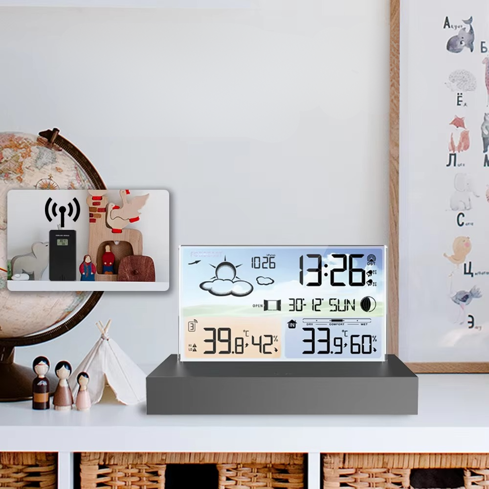 Smart Acrylic Desk Clock with Alarm & Temperature Readout