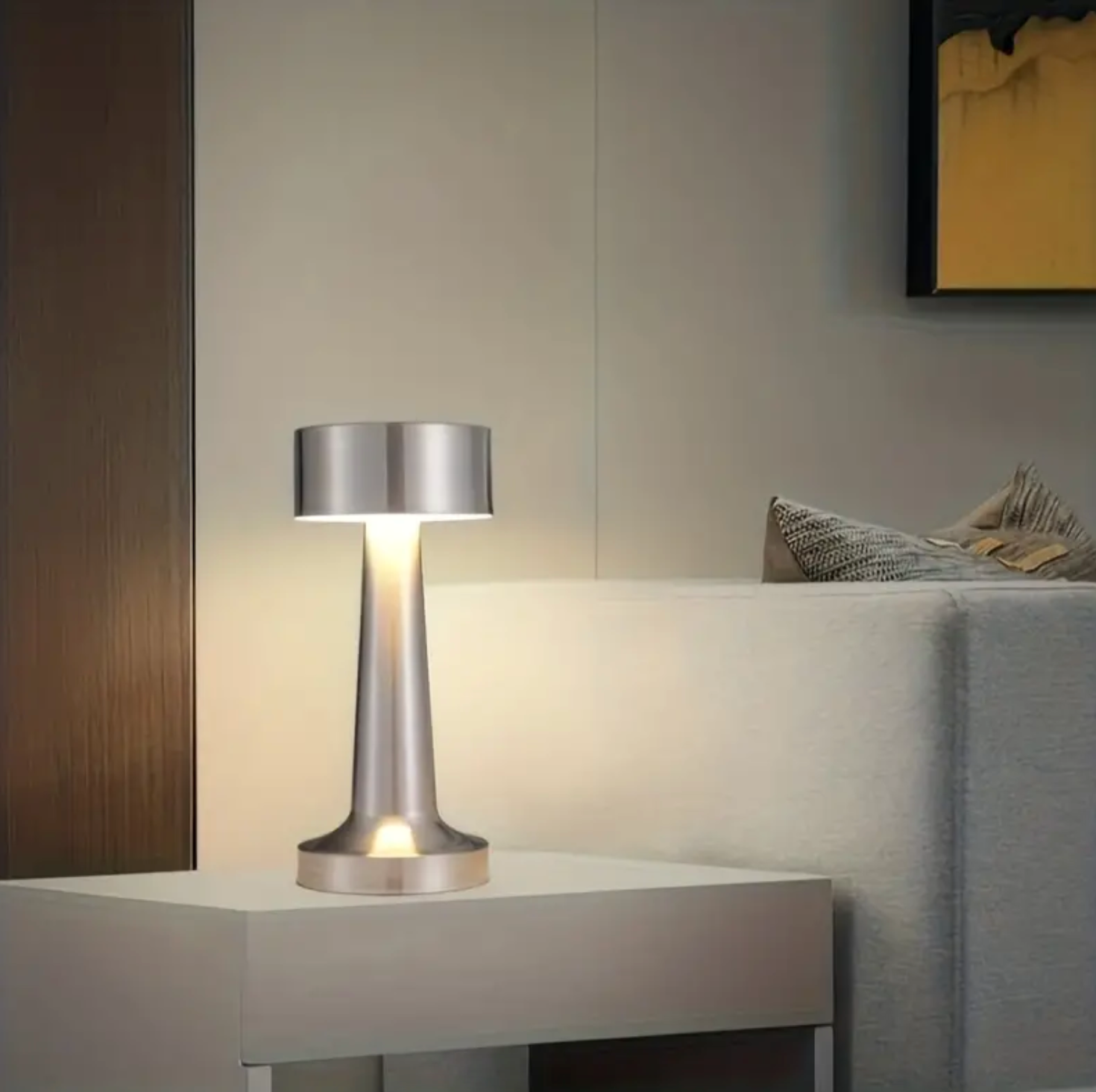 Wireless Dimmable LED Rechargeable Table Lamp ModernArt – Contemporary Touch Control | Living Room | Reading Lamp | Bedside Lamp